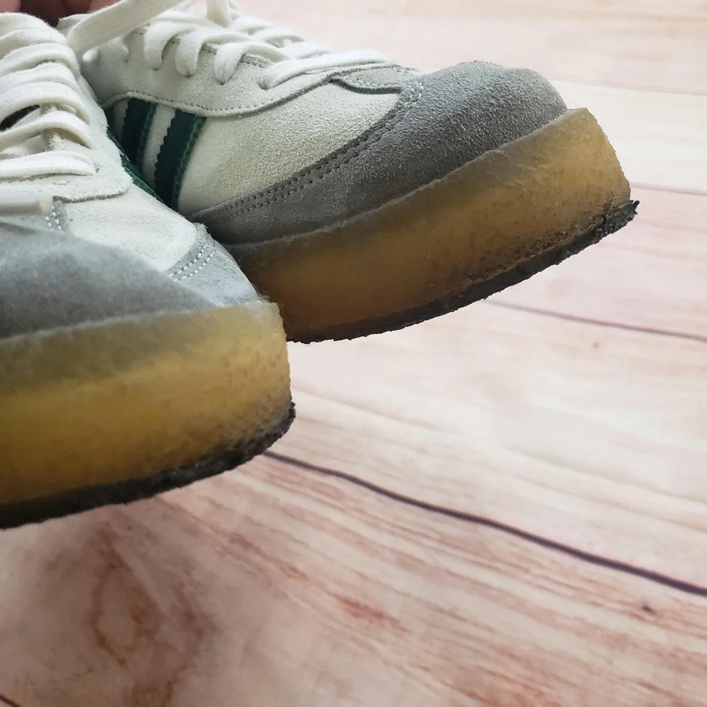 Adidas‎ Samba Fieg Shoes Mens Size 9 White Green Gum Sole Leather Suede Sneakers